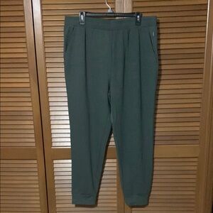 NWOT Eddie Bauer Womens Green Jogger Sweatpants Fleece Lined XXL